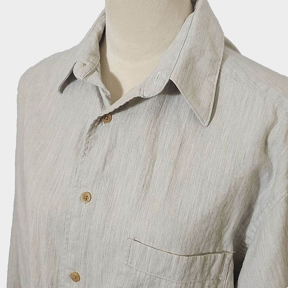 Claiborne Gray Speckled Collar, Long Sleeve Men's Shirt, Size 15 1/2" 32/33